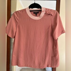 rag & bone Pink Short Sleeve Top with Button Detail